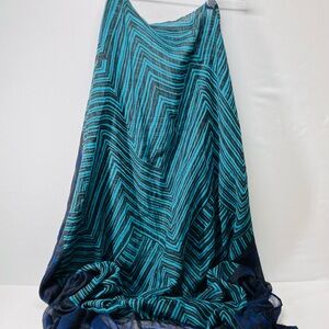 Calvin Klein Black and Blue‎ Patterned Scarf